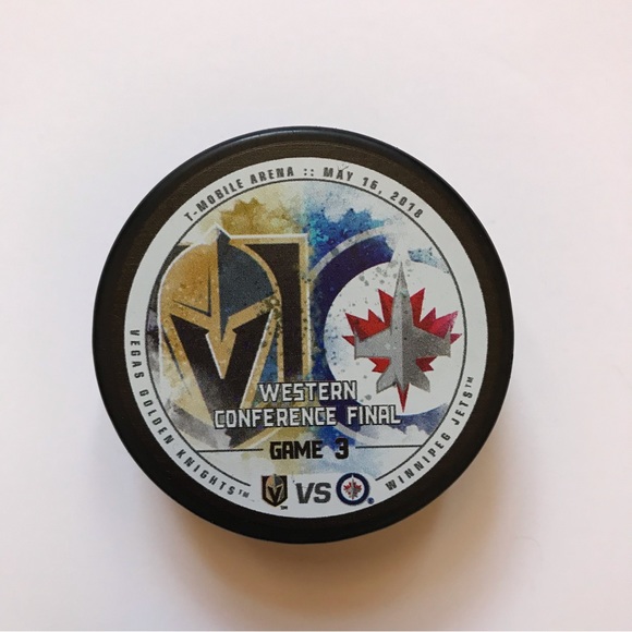 Western Conference Final Official Hockey Puck 2018 Game 3 Vegas Golden Knights - Picture 1 of 4